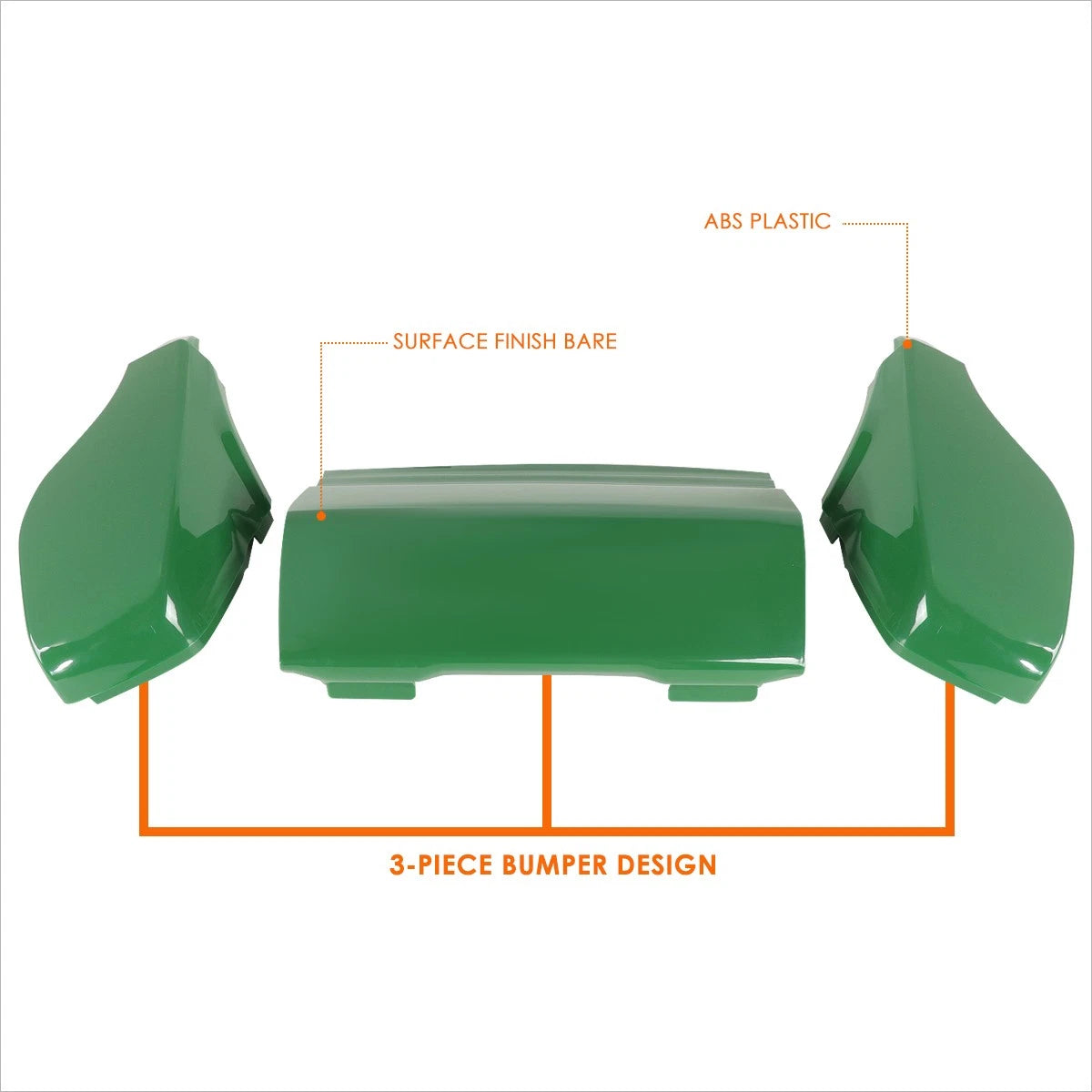 3-Pc Front Bumper for John Deere GX325 GX335 GX345 GX355 (OE Direct Replacement)
