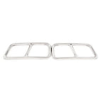 Silver Rear Exhaust Muffler Tail Pipe Covers for Cadillac XT5 (2016-2020)
