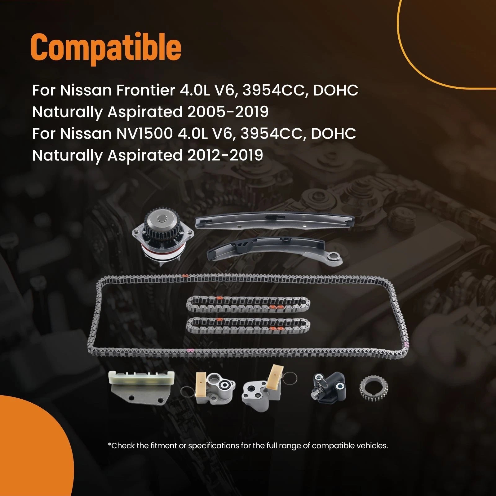 Engine Timing Chain Kit for Nissan Frontier 4.0L V6 (2005–2019) 13028-ZK01C