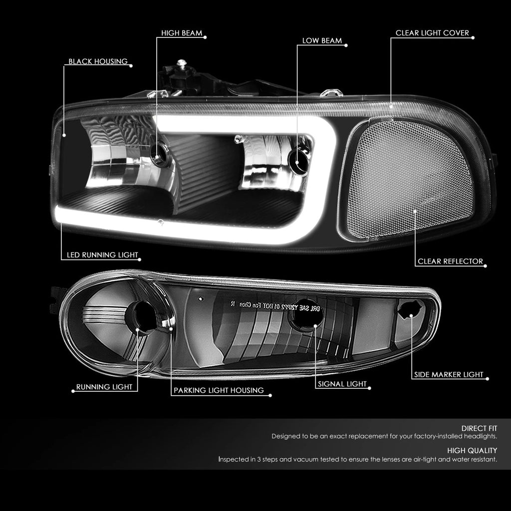 LED DRL Headlight & Bumper Lamps for GMC Yukon XL/Sierra Denali (2000–2006)