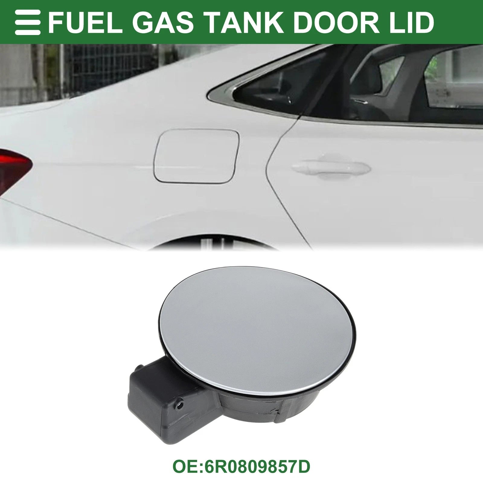 Fuel Tank Door Cap for Volkswagen Polo (2011–2018) Silver Tone