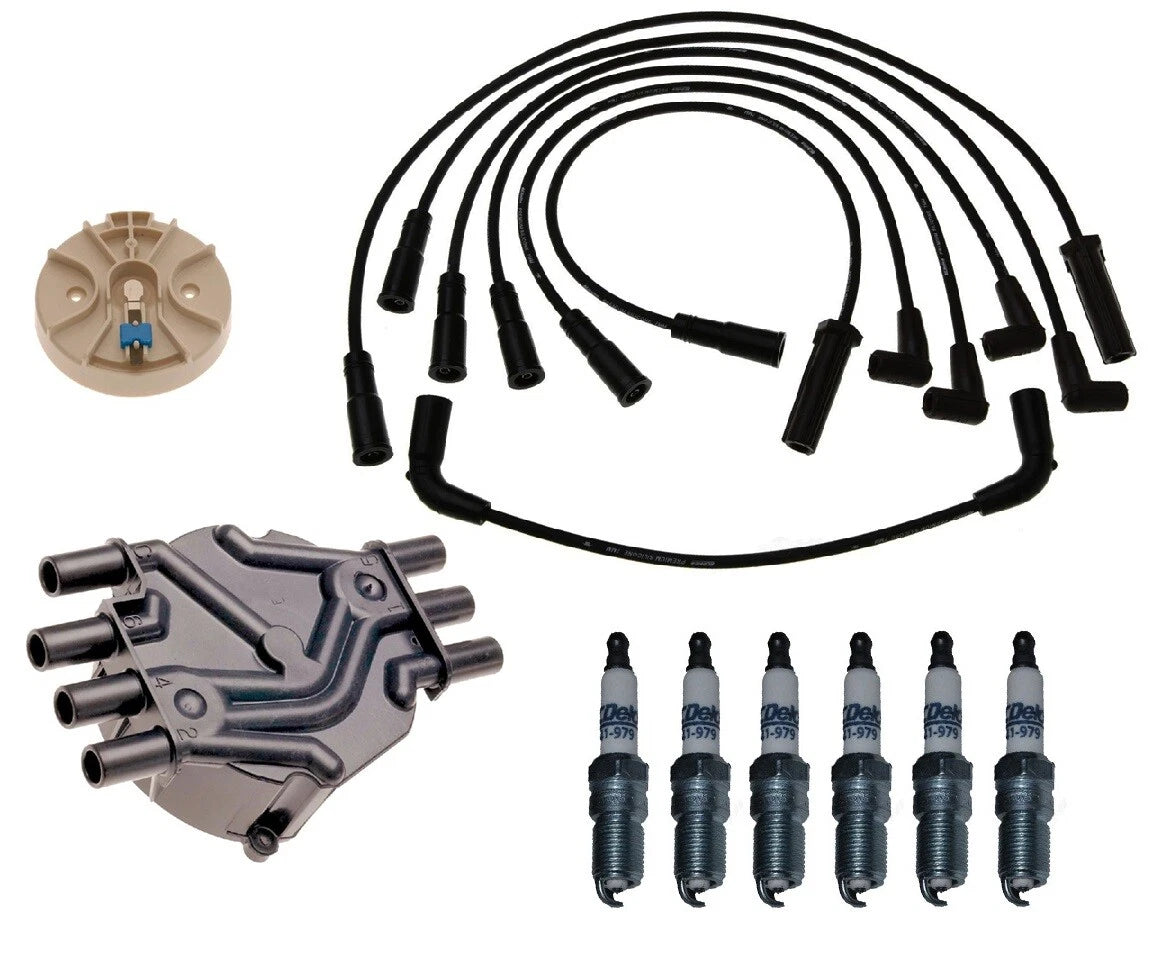 ACDelco Ignition Kit for Chevy GMC 4.3L (1996–2002) - Rotor, Cap, Wires, Plugs