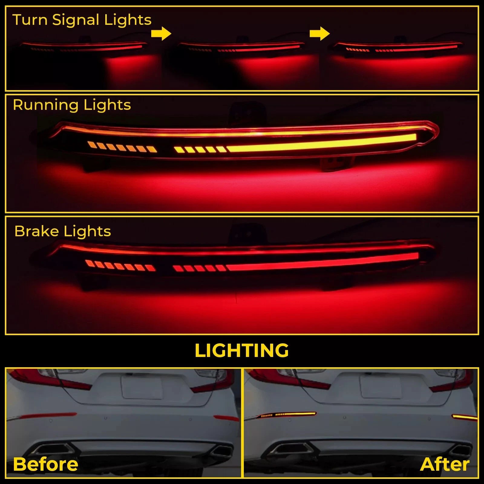 LED Reflector Tail Light for Honda Accord (2018–2022)