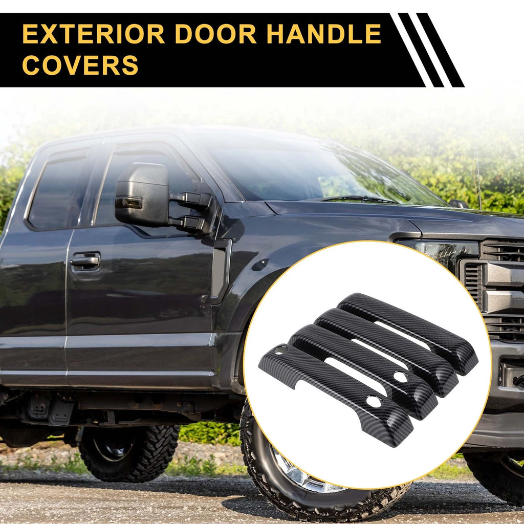 Set of 4 Exterior Door Handle Covers for Ford F-150 (2021–2024) Carbon Fiber