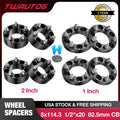 4PCS 1-Inch & 2-Inch Wheel Spacers for Ford Ranger Jeep Wrangler Liberty (2010–2024)
