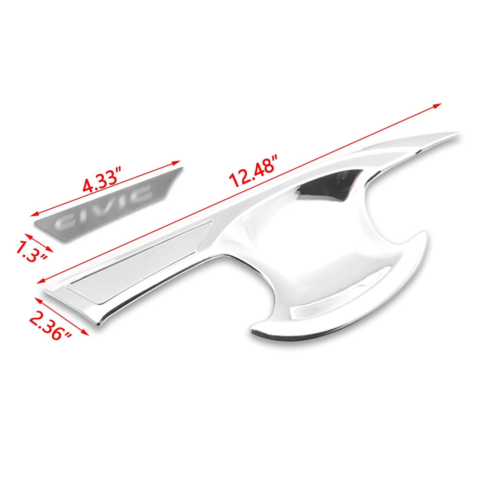 Chrome ABS Exterior Side Door Handle Bowl Bezel Trim for Honda Civic (2016-2021)