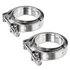 Set of 2 V-Band Turbo Clamps & Flanges for Universal Applications (304 SS)