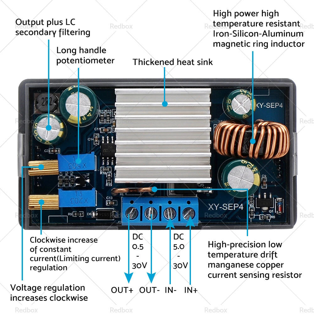 Buck Boost Converter DC 5-30V for Auto DC-DC Power Supply Module