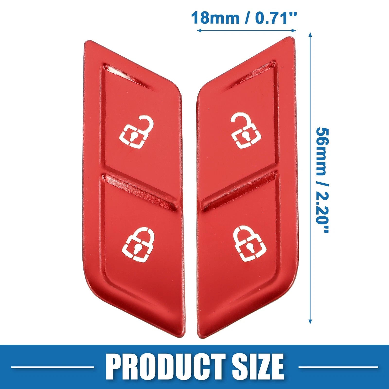 2pcs Inner Door Lock Unlock Button Cover for Volkswagen  Aluminum Alloy Red