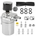 Oil Catch Can Kit 300ML for Universal (Baffled Reservoir, Breather Filter, Silver)