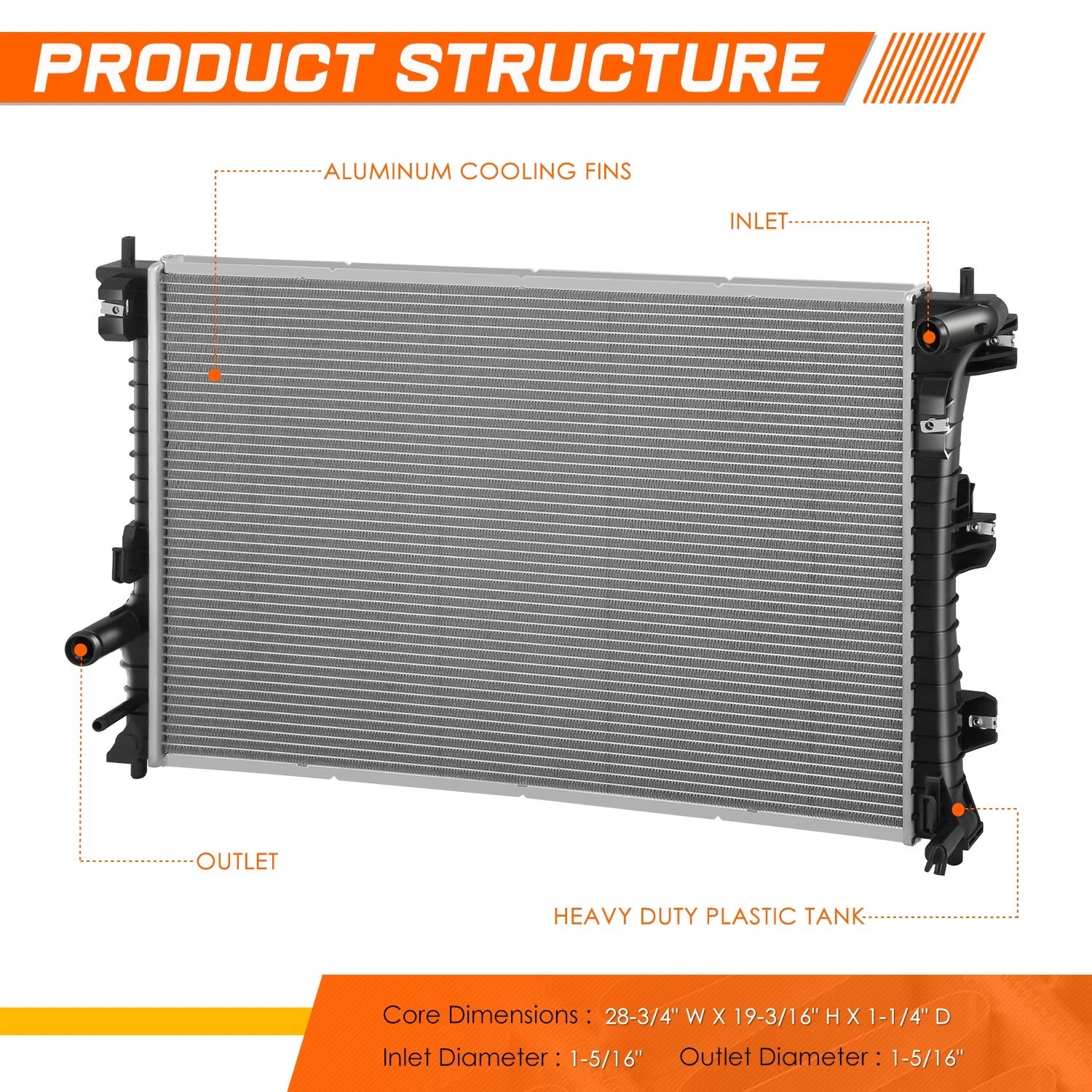 3-Row Aluminum Cooling Radiator for Jeep Wrangler JK (2007–2018)