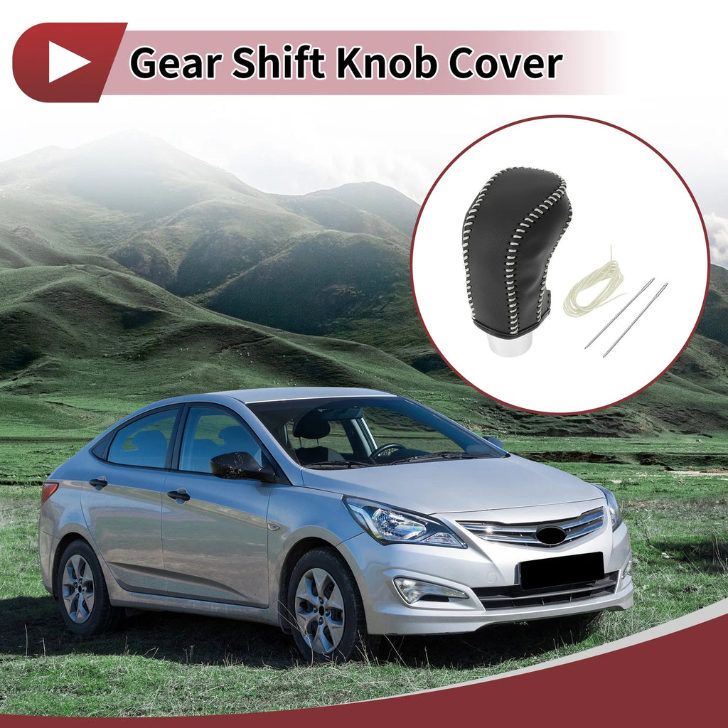 Set of 1 Gear Shift Knob Cover for Hyundai Accent (2018–2022) Black Beige