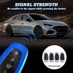 Blue TPU Full Coverage Button Key Fob Holder Case for Hyundai (2015-2021)
