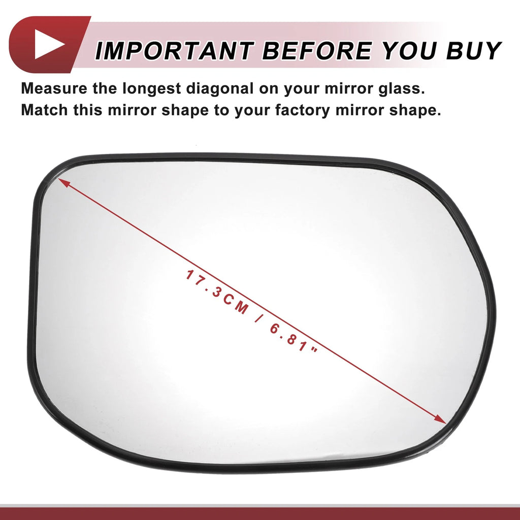 Heated Right Side Mirror Glass for Honda Civic (2008–2011)