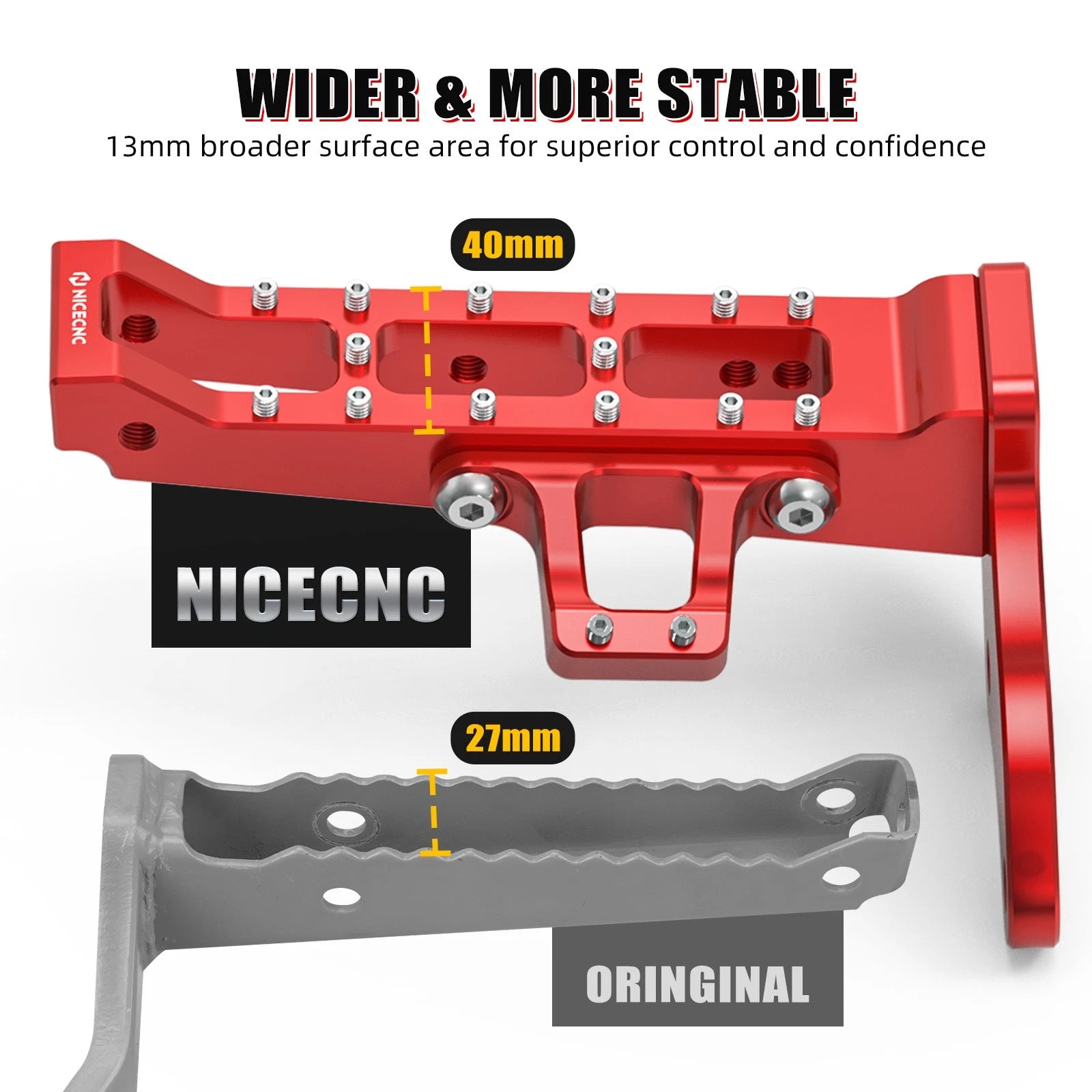 Extended Wider Foot Peg for Yamaha Banshee 350 (1987–2006) #3GG-27411-01-00