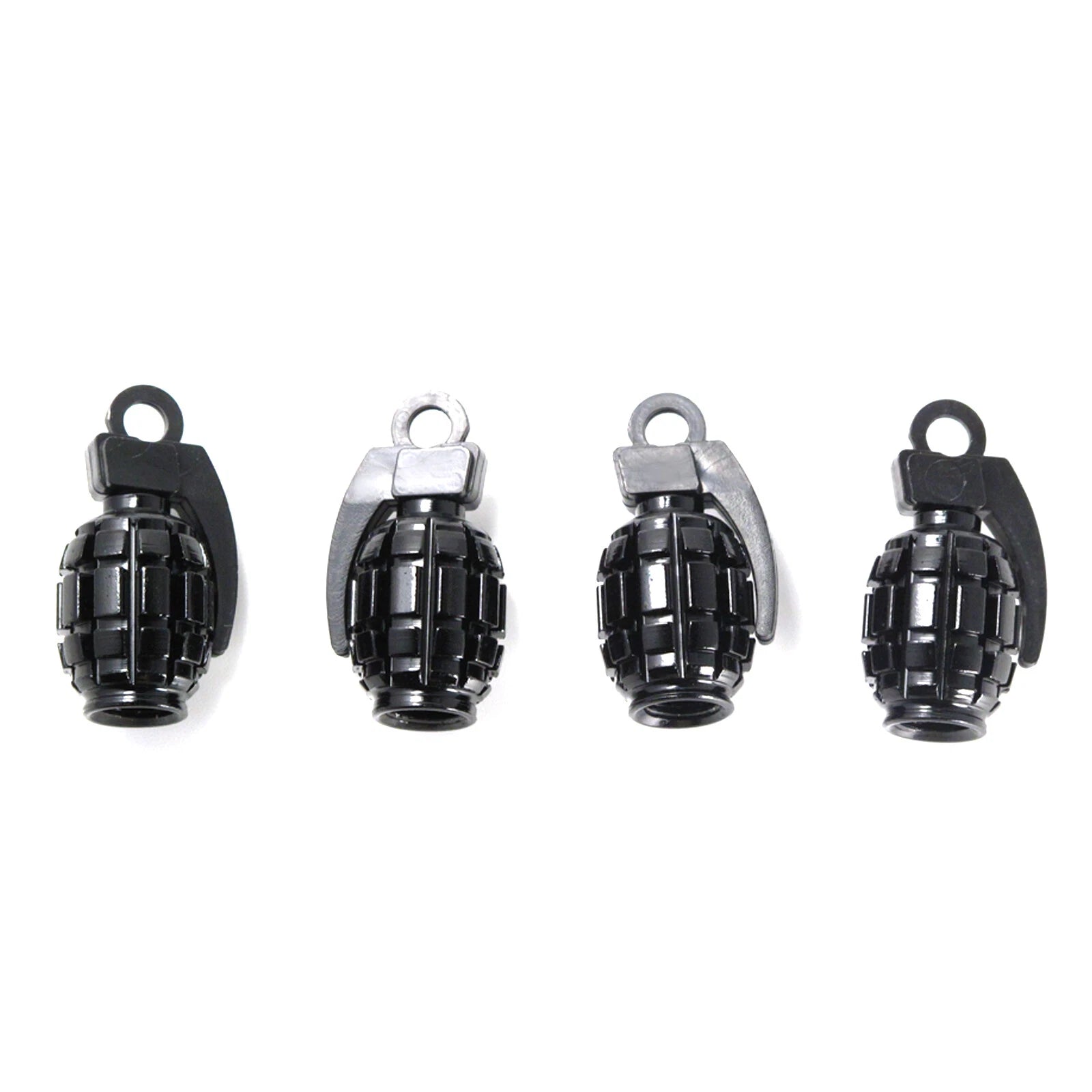 4PCS Universal Black Wheel Tyre Valve Caps for All Vehicles (-)