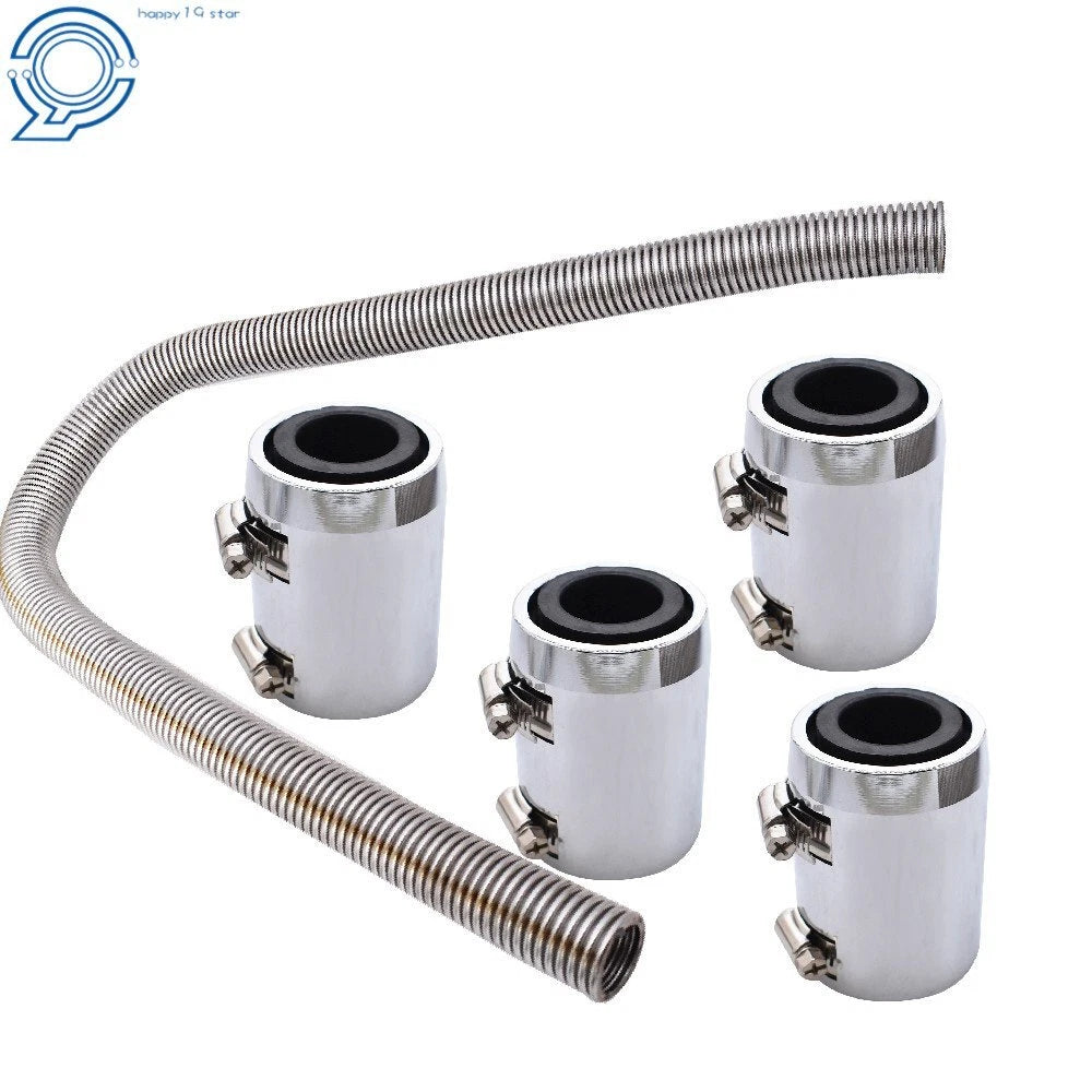 48" Stainless Steel Radiator Coolant Hose Kit for Universal Fit 