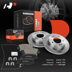 Set of 2 Rear Brake Rotors & Ceramic Pads for Hyundai Elantra Kia Forte