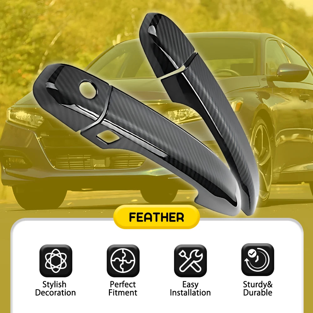 Set of 4 Carbon Fiber Door Handle Guard Covers for Honda Accord (2018–2022)