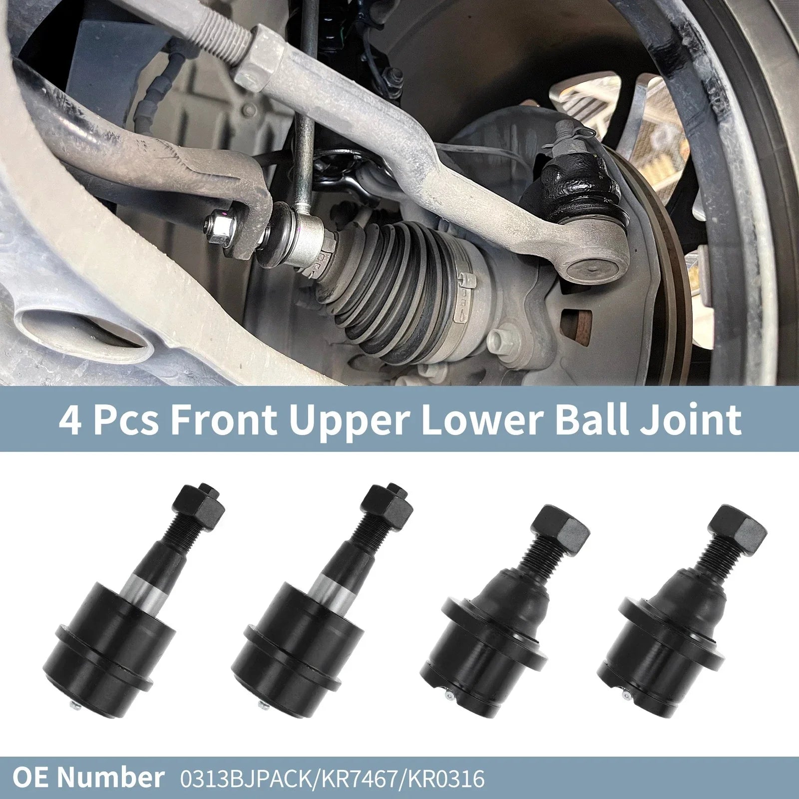 4 x Front Upper Lower Ball Joints for Dodge Ram 2500 3500 (2003-2010)