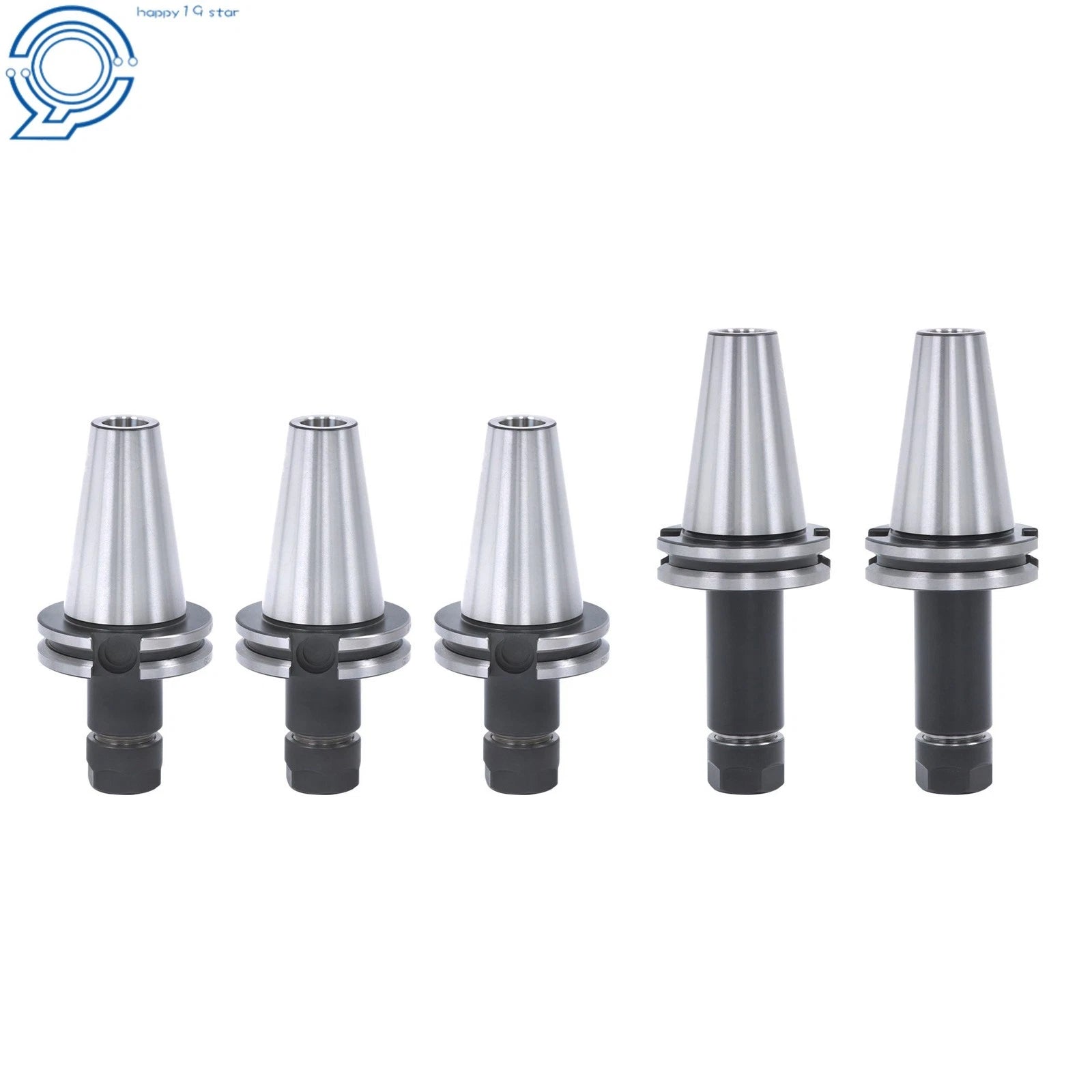 5pc CAT40 ER16 Tool Holder Set for CNC Machines (Short & Long Chuck)