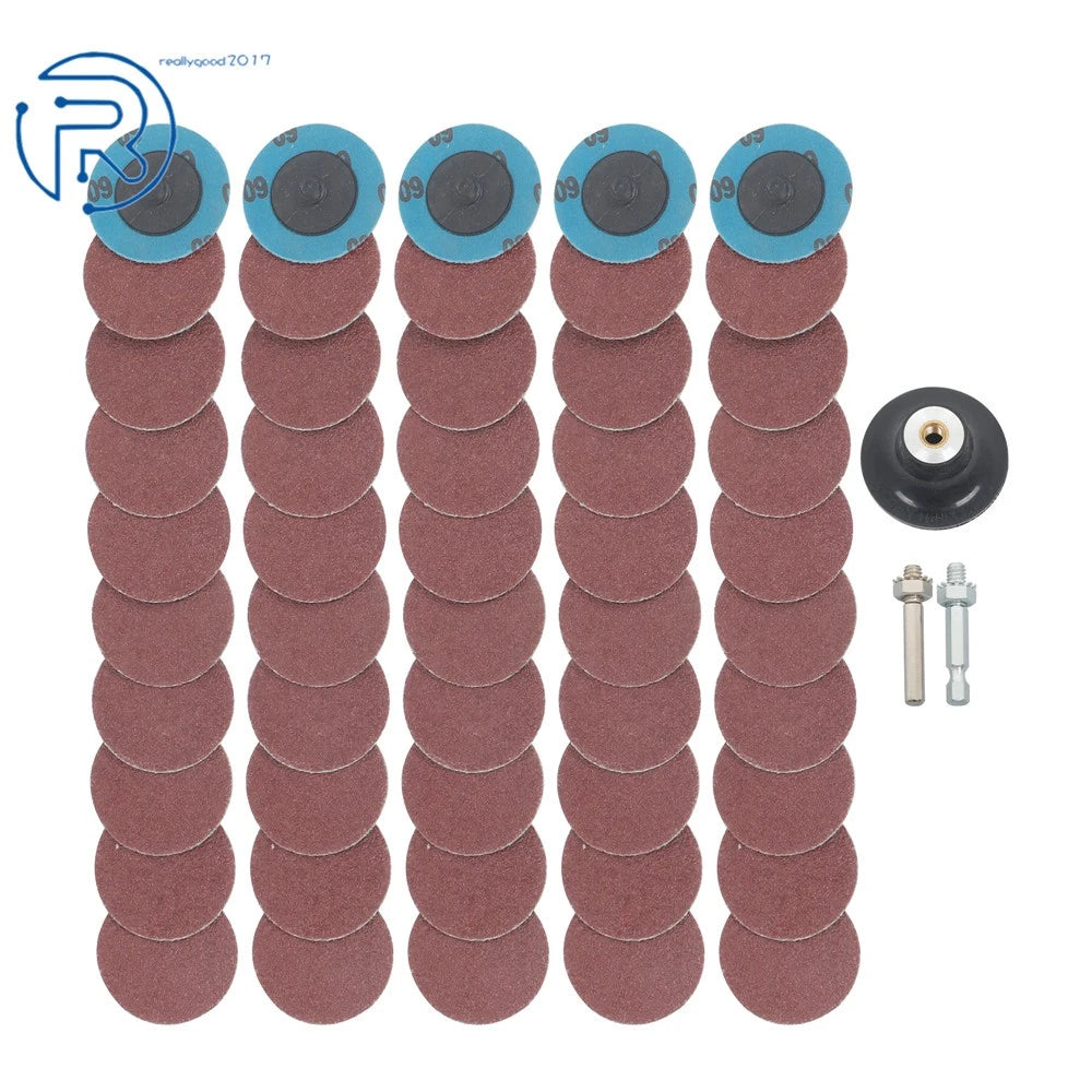 50PCS 2 Inch 60 Grit Aluminum Oxide Sanding Discs for Die Grinder