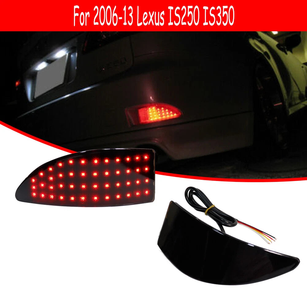 Smoked Lens LED Bumper Brake Tail Light Set for Lexus IS250 IS350 (2006–2013)