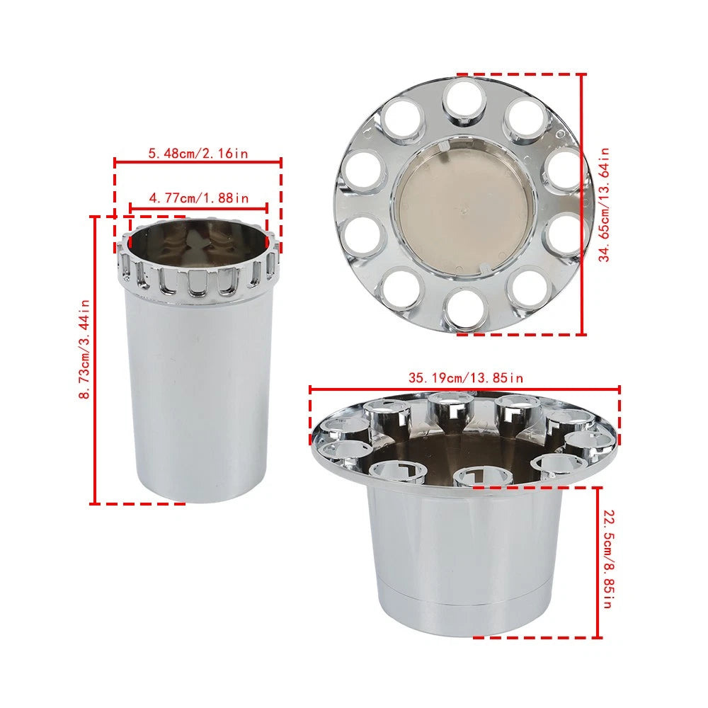 Set of 2 Chrome Front Axle Cover Kits for Make Model