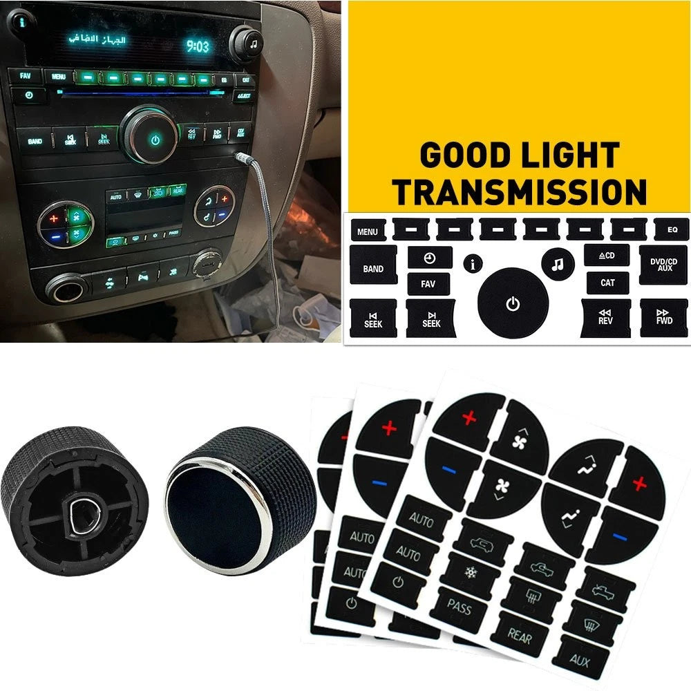 Control Climate Button Sticker + Knob for Chevrolet Silverado/Avalanche (2007–2013)