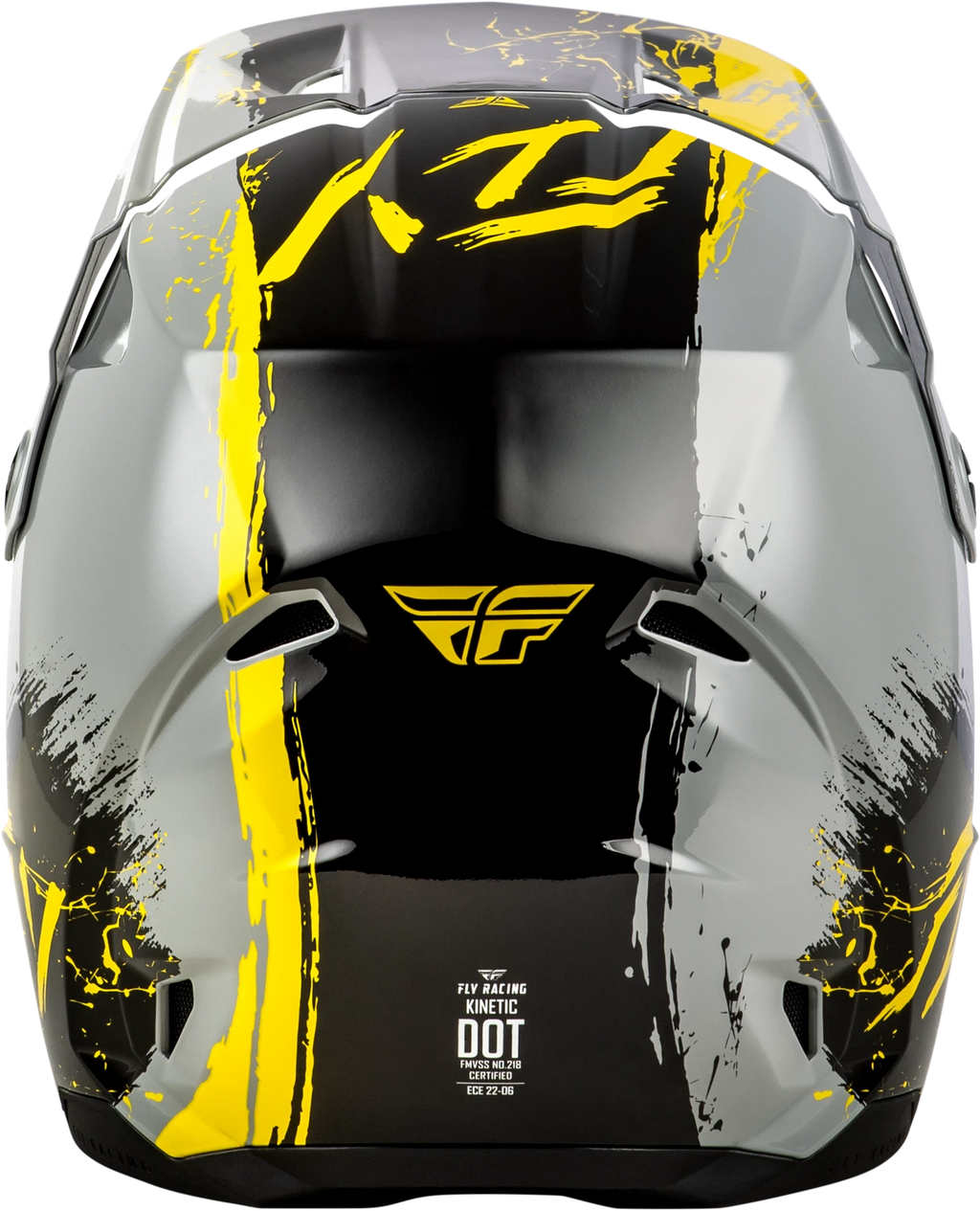 Youth Off-Road Helmet for FLY Racing Kinetic Drip (Youth Small) Grey/Black/Yellow