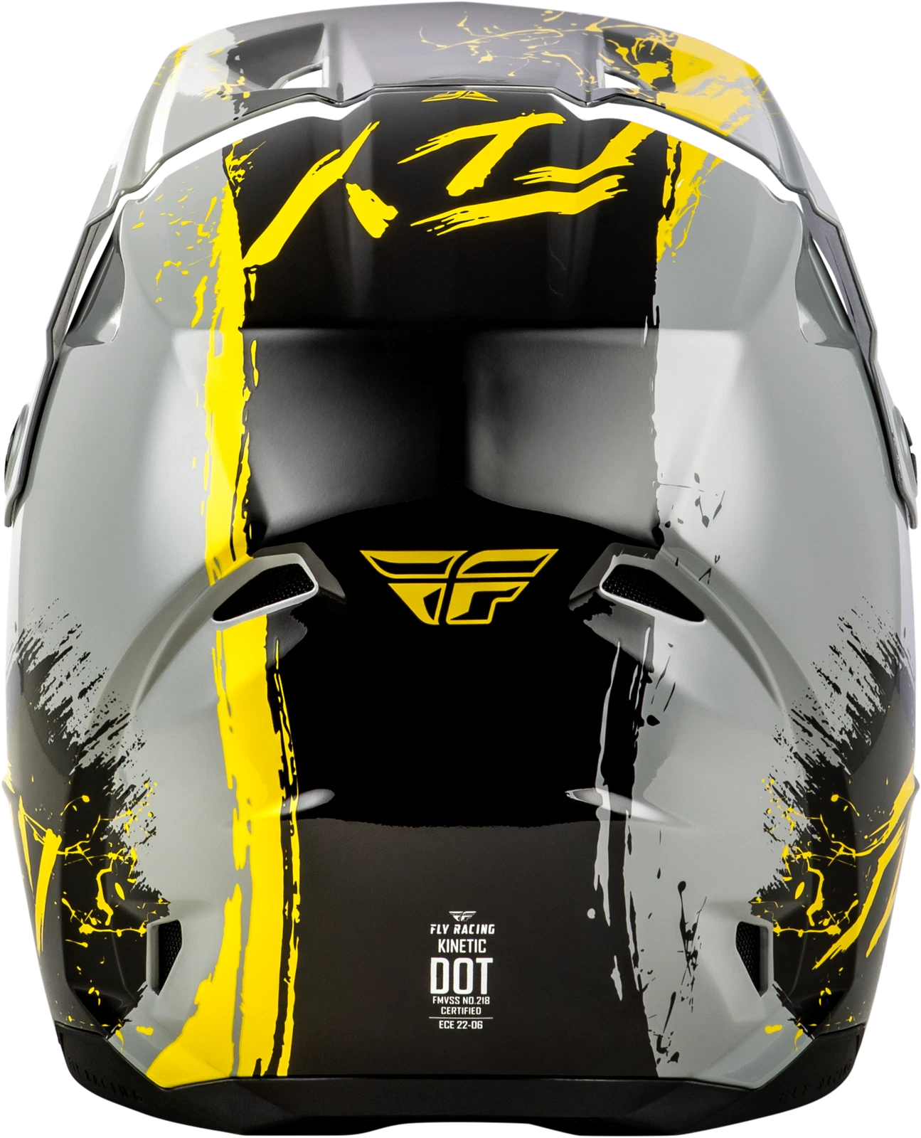 Youth Off-Road Helmet for FLY Racing Kinetic Drip (Youth Small) Grey/Black/Yellow