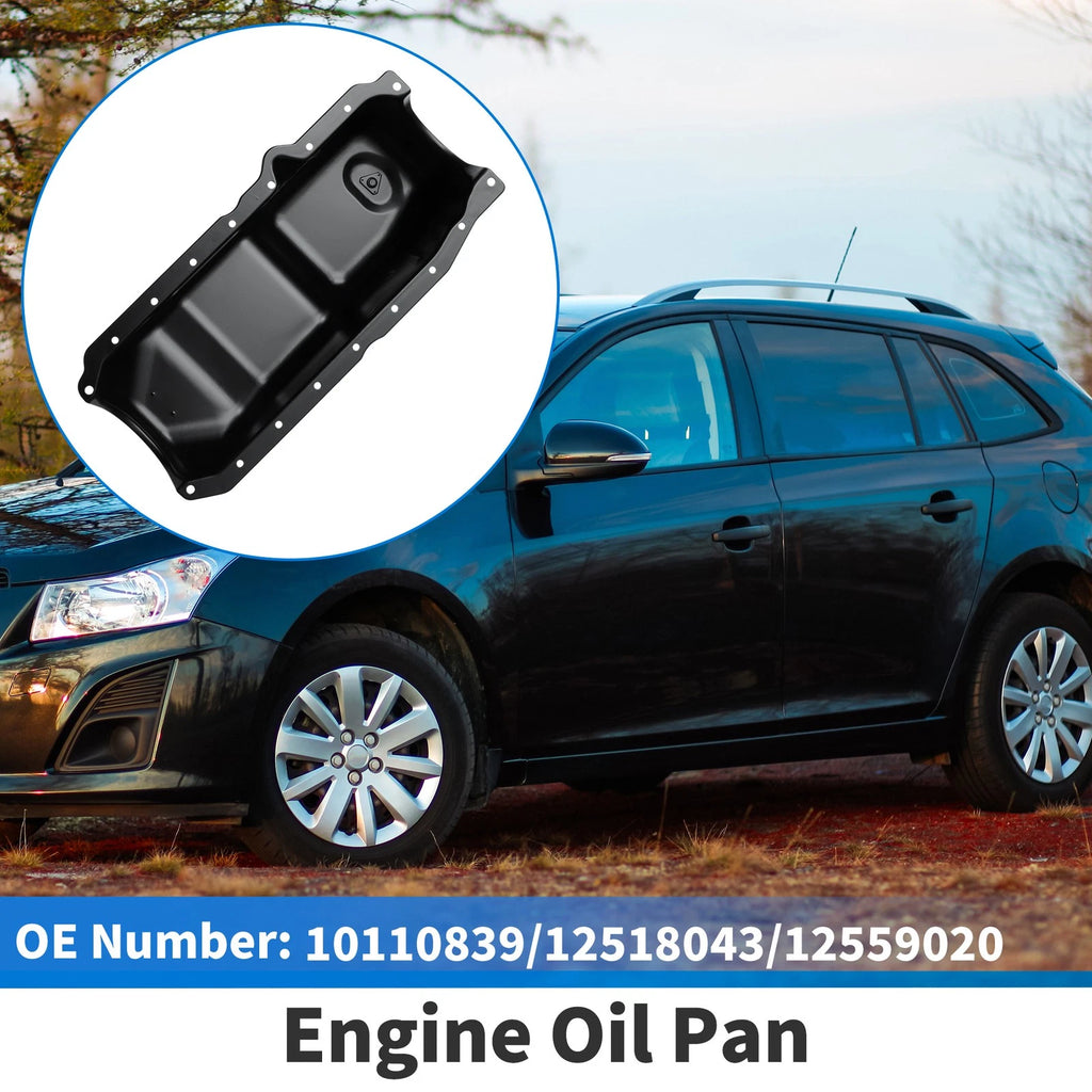 1 Pc Engine Oil Pan for Chevrolet C1500 (1991–1999) No.10110839 Steel Black