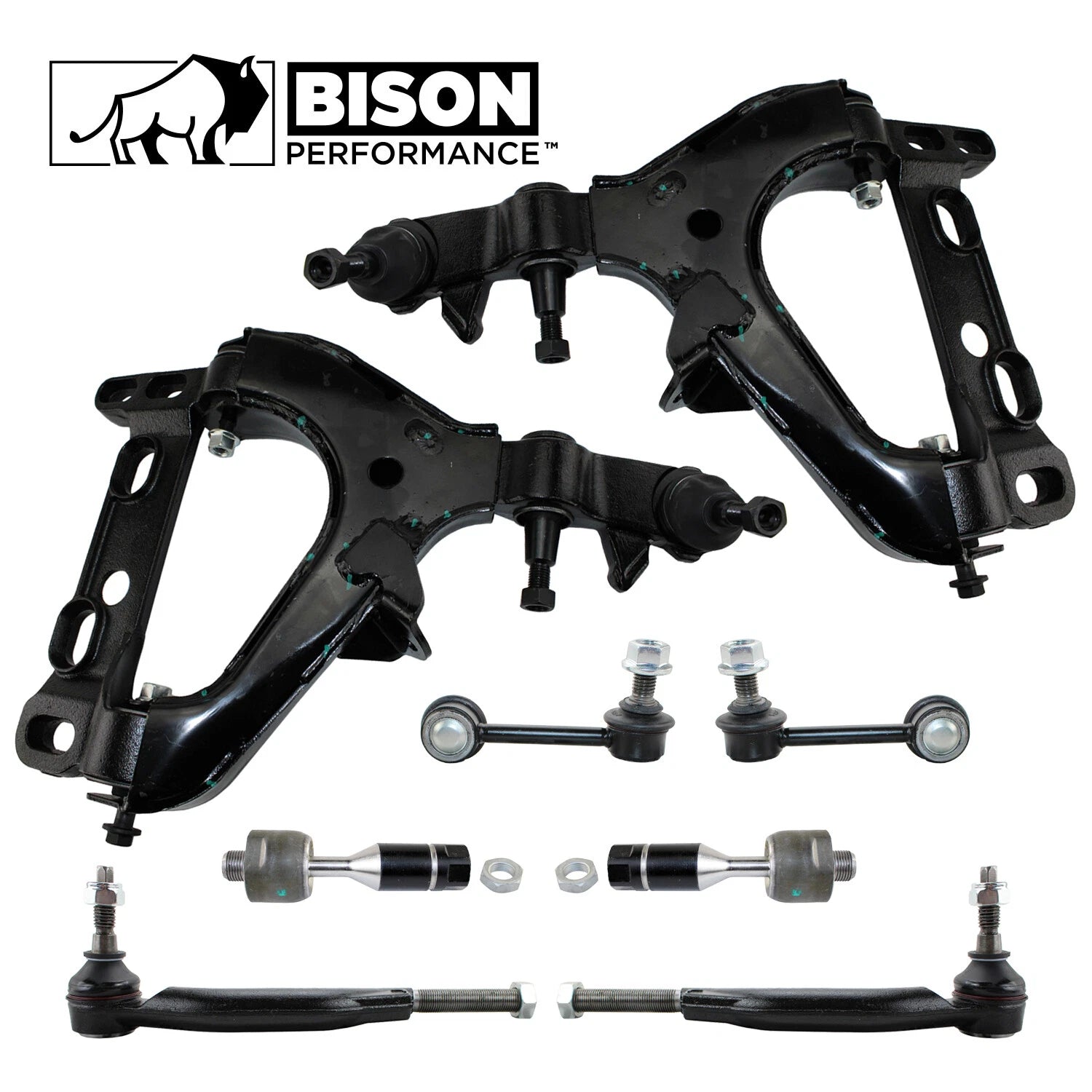 8pc Front Control Arms Tie Rod Sway Bar Links Kit for Chevy GMC