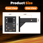 Adjustable Pintle Hitch Mount for 2" Hitch Receiver (20000 lbs, Steel)