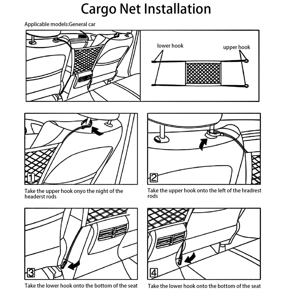 Net Pocket Organizer for Car Seat Side Storage Bag (2019-2024)