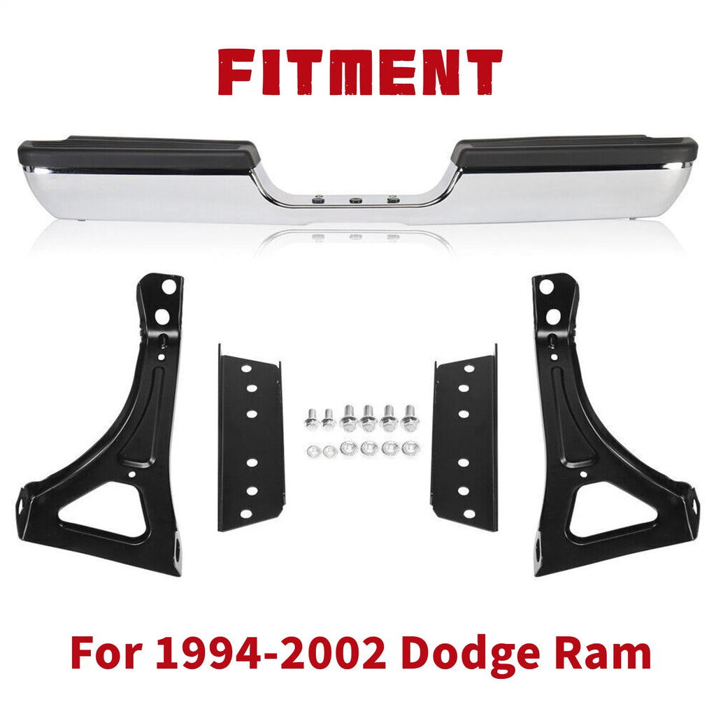 Chrome Rear Bumper Assembly for Dodge RAM 1500/2500/3500 (1994–2002)