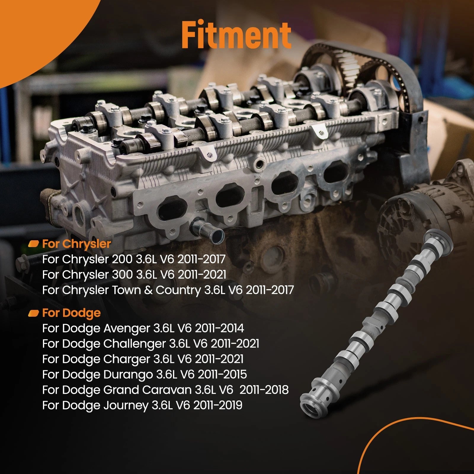Exhaust Camshaft Left Side for Dodge Caravan, RAM 1500 3.6L V6 (2013–2018)