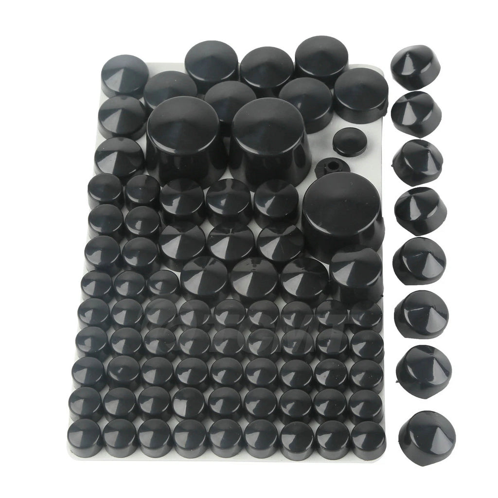 Set of 4 Black ABS Bolt Toppers Caps for Harley Softail Twin Cam (1984–2006)