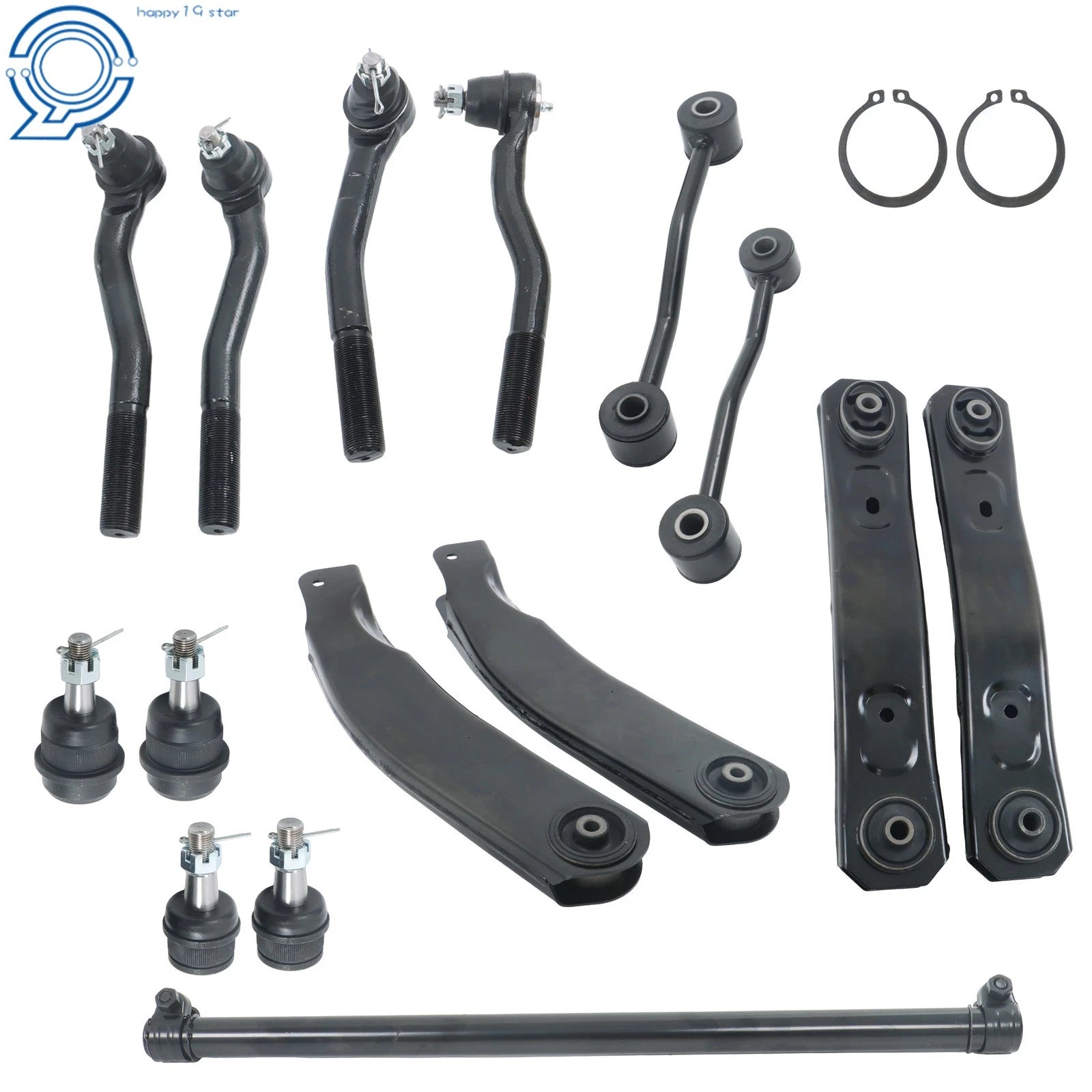15PC Control Arms Ball Joints Outer Tie Rod Ends for Jeep Grand Cherokee (1999–2004)
