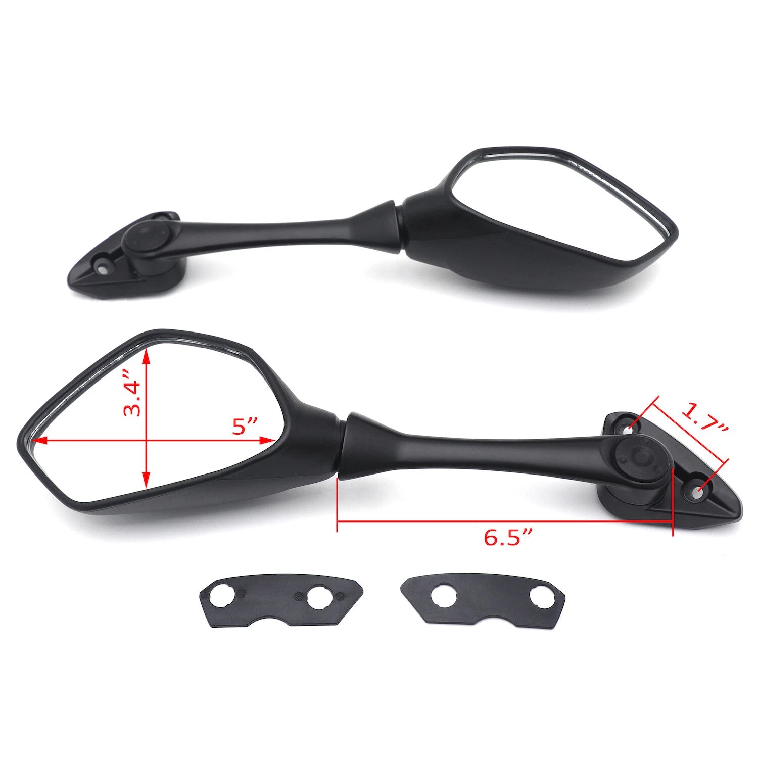 Set of 2 Black Rearview Mirrors for Suzuki GSX-R 1000 (2017–2021)