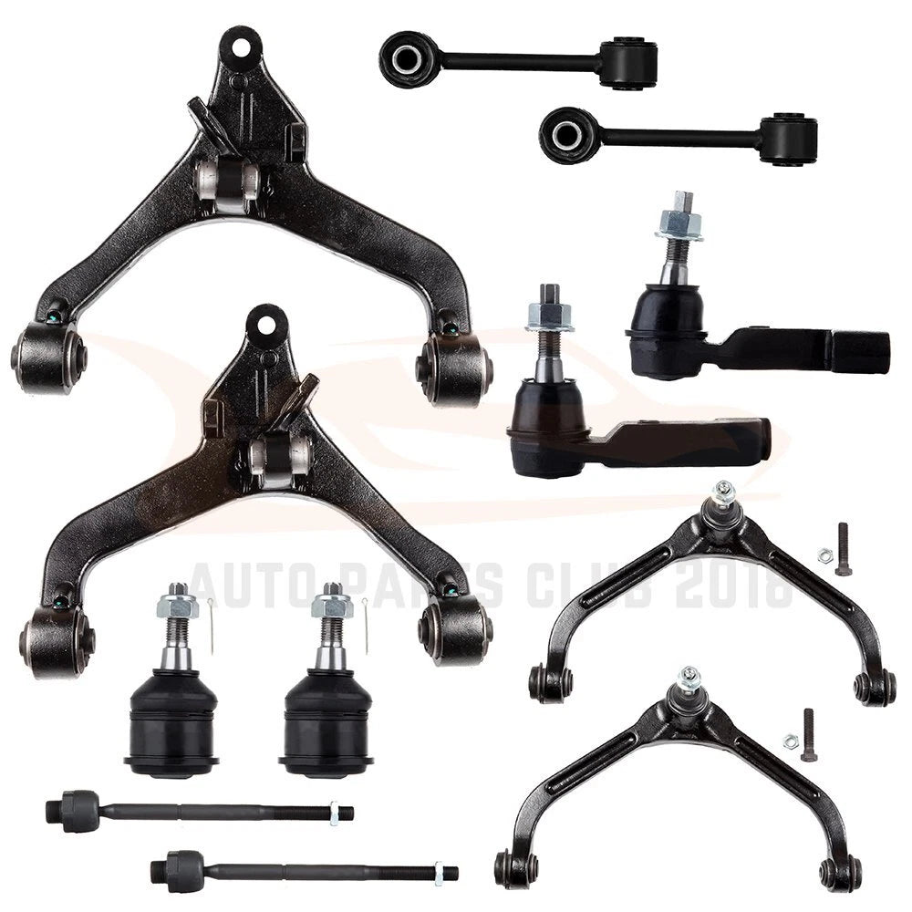 12Pcs Front Sway Bar Ends Tie Rods Control Arms Ball Joints for Jeep Liberty 