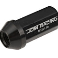 20 PCS Closed End M12x1.5 50mm Tall Black Aluminum Lug Nuts + Adapter