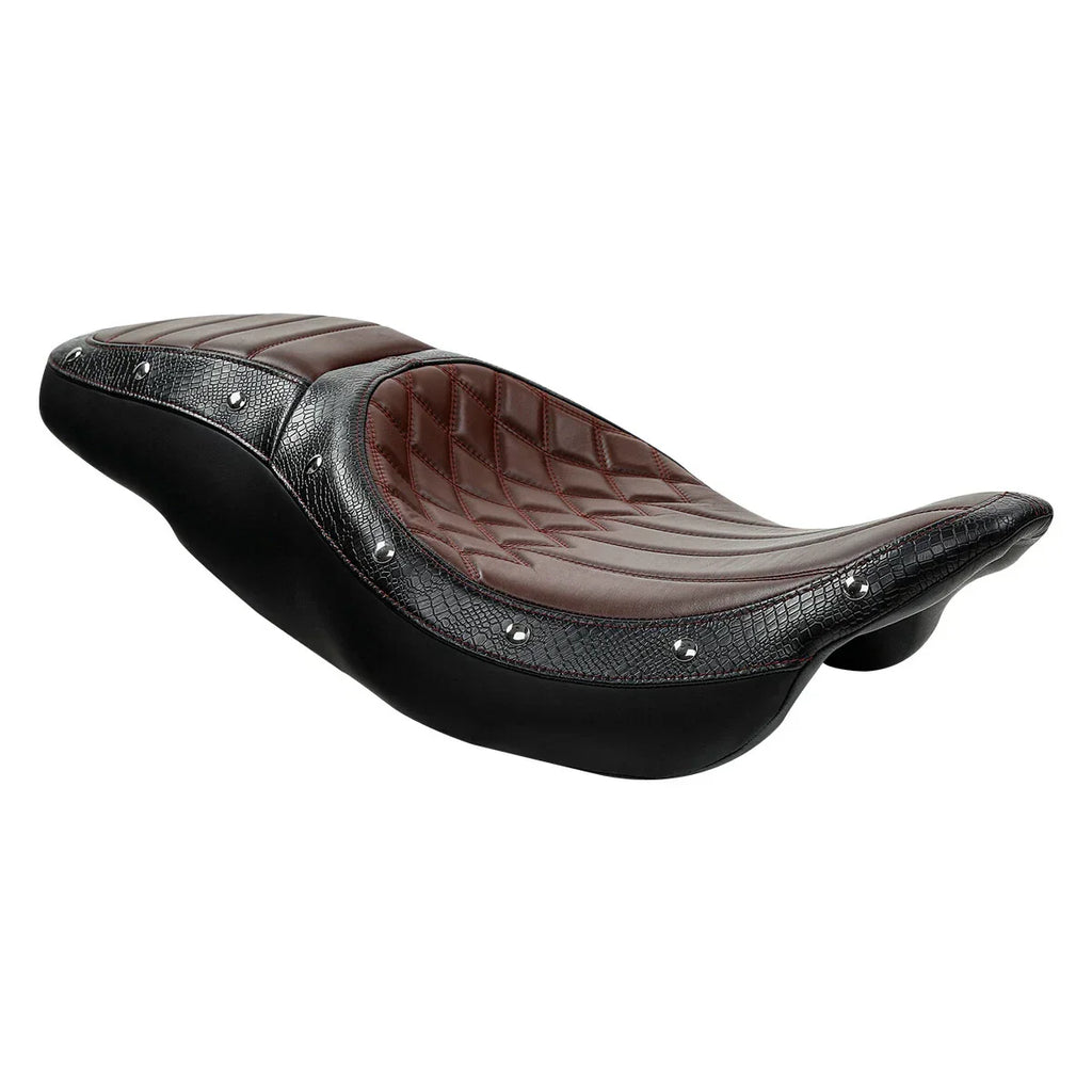 Seat Backrest Brown Black Driver Rider Passenger for Harley Touring (2014-2023)