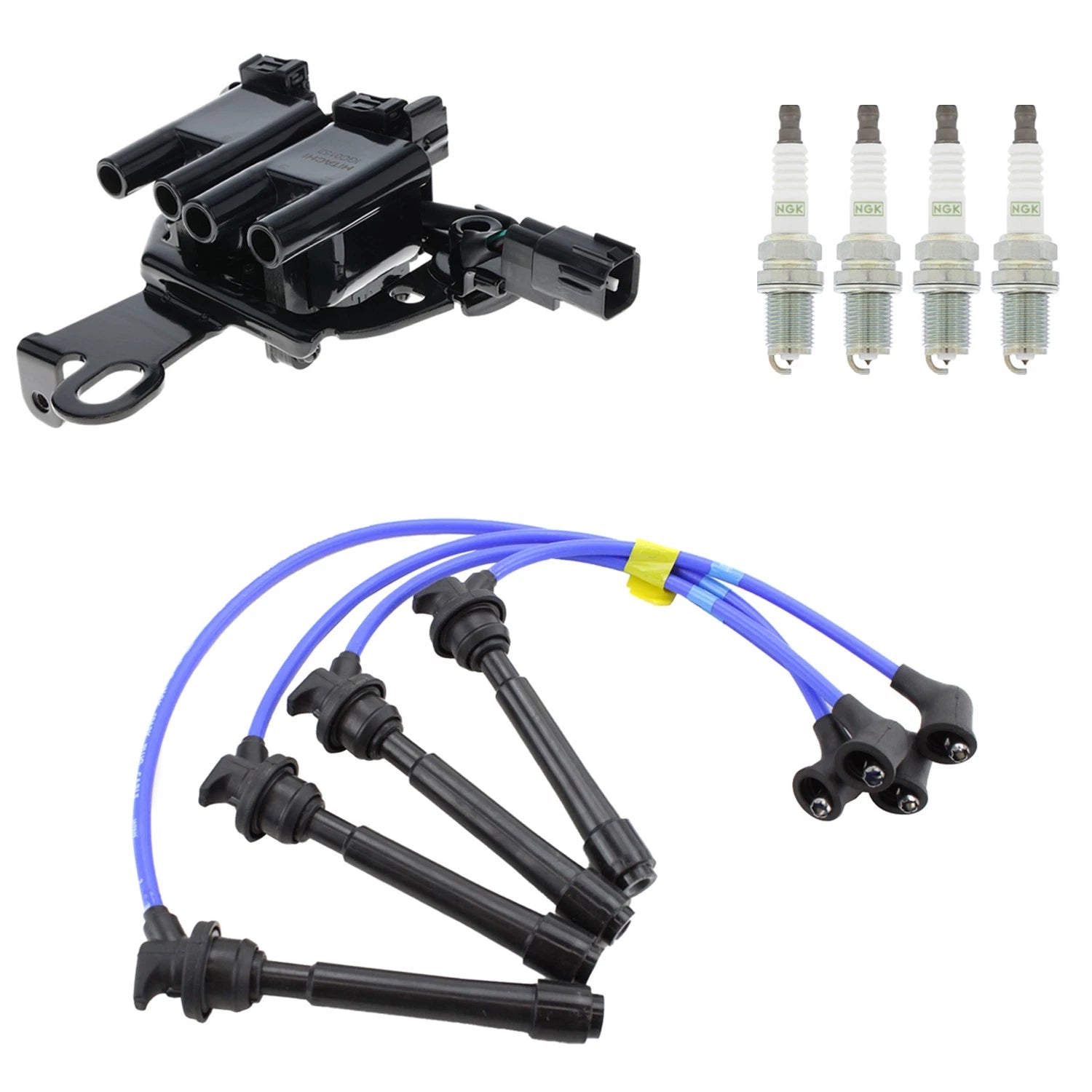 Ignition Coil & NGK 4 G-Power Spark Plugs Wire Set for Tucson (2010–2015)