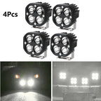4Pcs 3 Inch LED Work Light Spot Flood Cube Pods for Offroad Vehicles