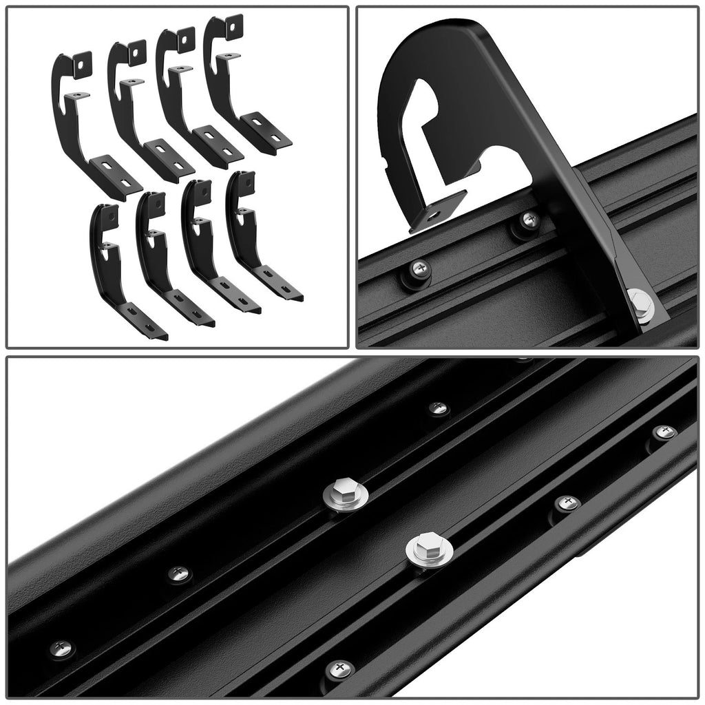 Set of 2 Black Flat Side Step Bars for Ford F-150 Super Crew Cab (2009–2014)