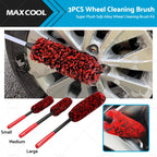 Set of 3 Wheel Woolies Alloy Wheel Cleaning Brush Kit
