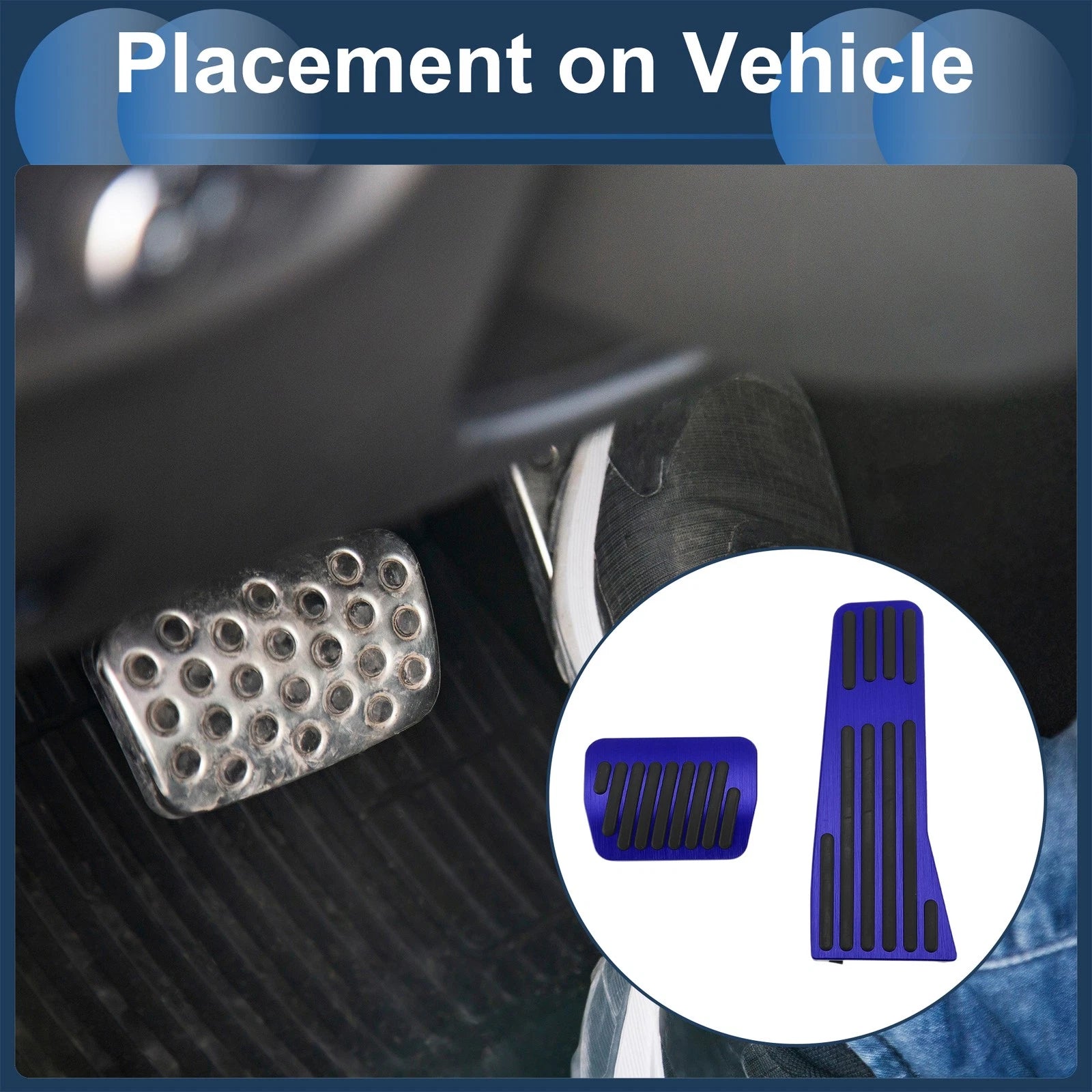 2Pcs Aluminum Alloy Foot Accelerator Pedal Covers for Universal Vehicles