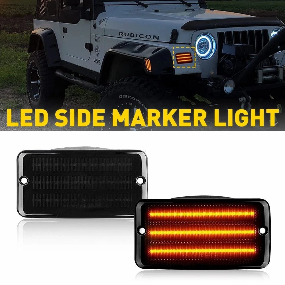 LED Front Fender Side Marker Signal Lights for Jeep Wrangler TJ (1997–2006)