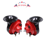 2X Super Loud Snail Air Train Horns for Car Truck SUV Boat Motorcycle (12V)